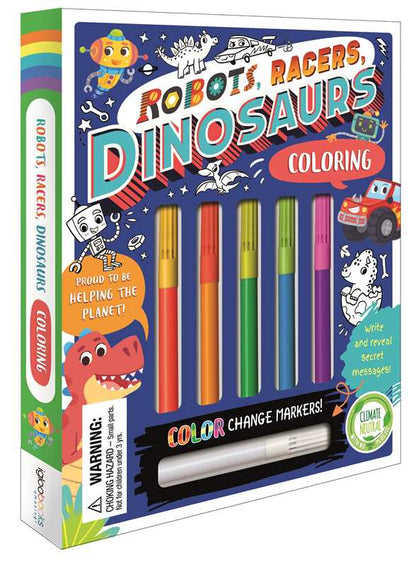 Robots, Racers, Dinosaurs Coloring Set by IglooBooks