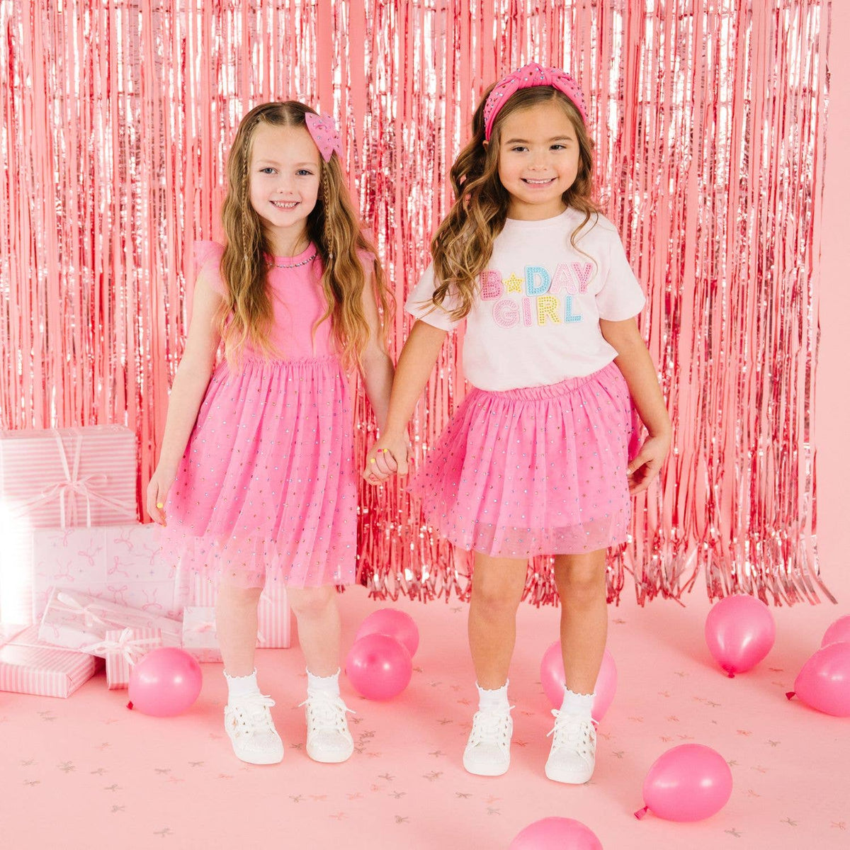 Raspberry Rhinestone Short Sleeve Tutu Dress