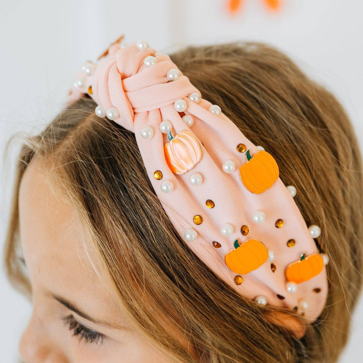Pumpkin Pearl Gemstone Headband