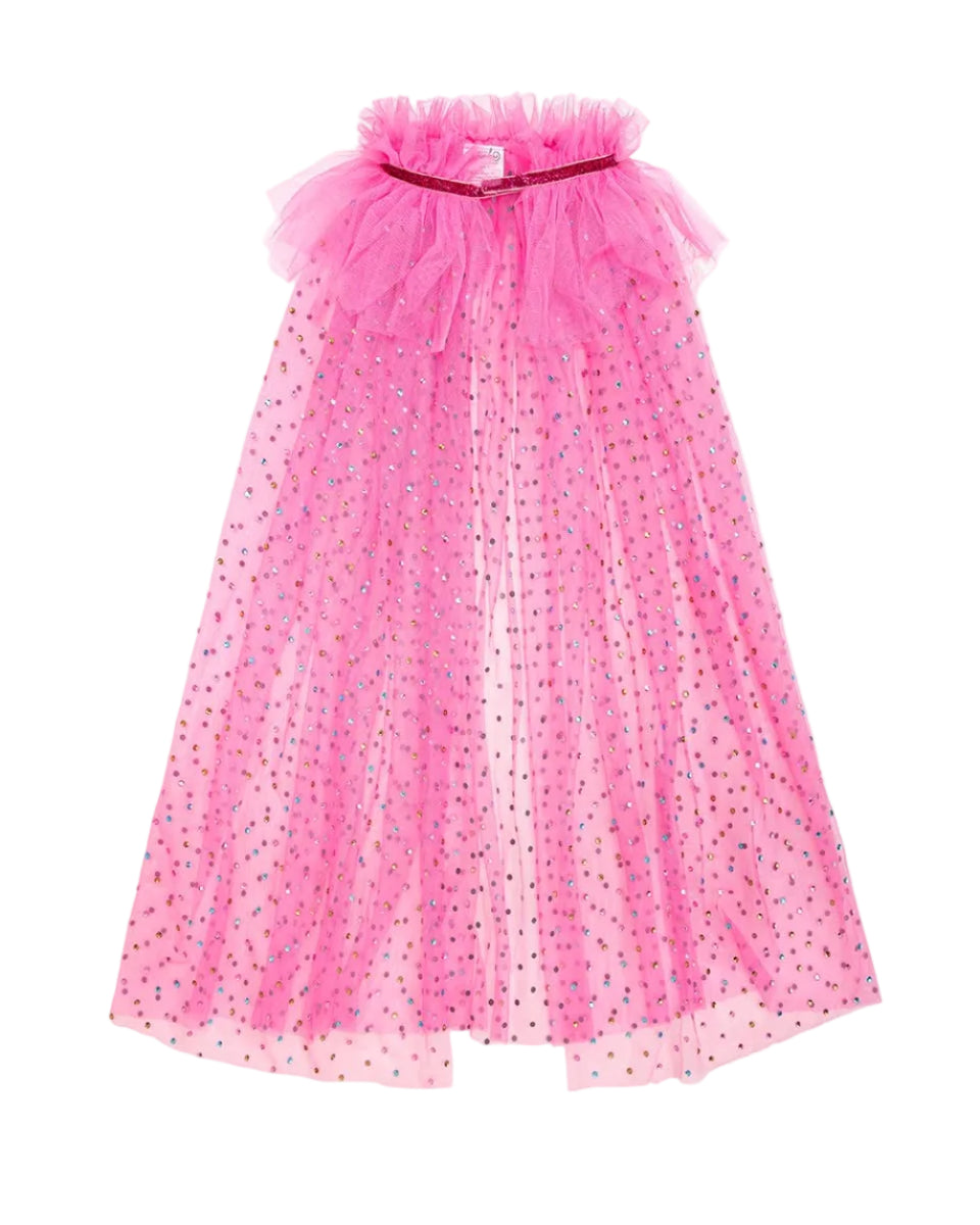 Raspberry Rhinestone Cape - Kids Dress Up Cape