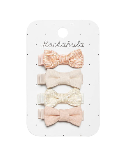 Linen Mini Bow Clips