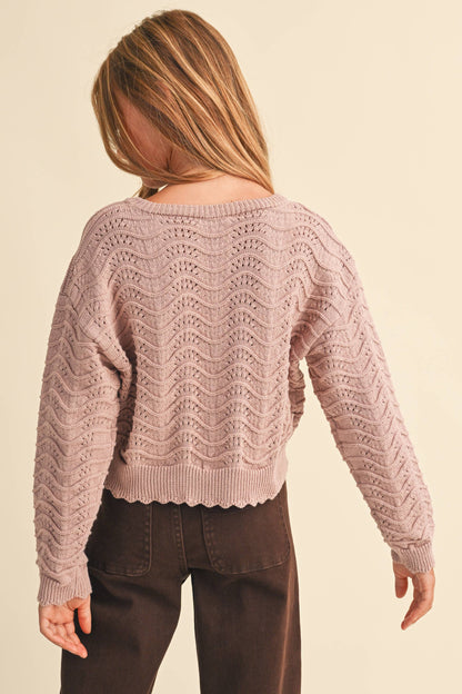 Wavy Knit Pull Over