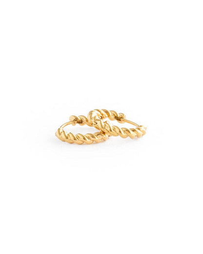 Gold Braided Hoop Earrings