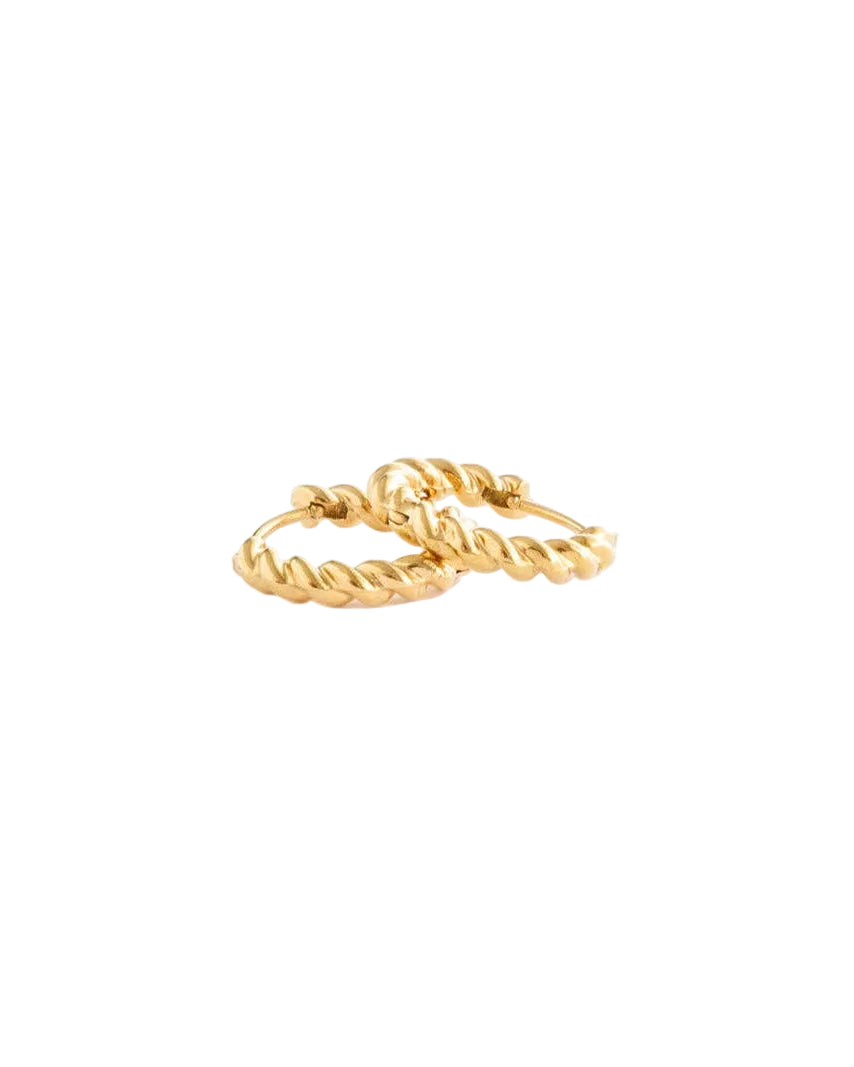 Braided Hoop Earrings - Hypoallergenic, Girl Gift: Gold / Pair