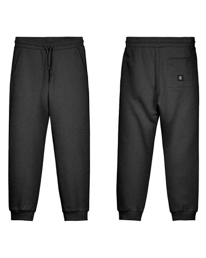 Basic Cuffed Fleece Trousers- Black