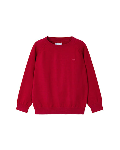 Boy Basic Cotton Sweater Red