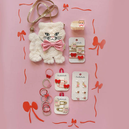 Cutesy Bow Stripy Clips