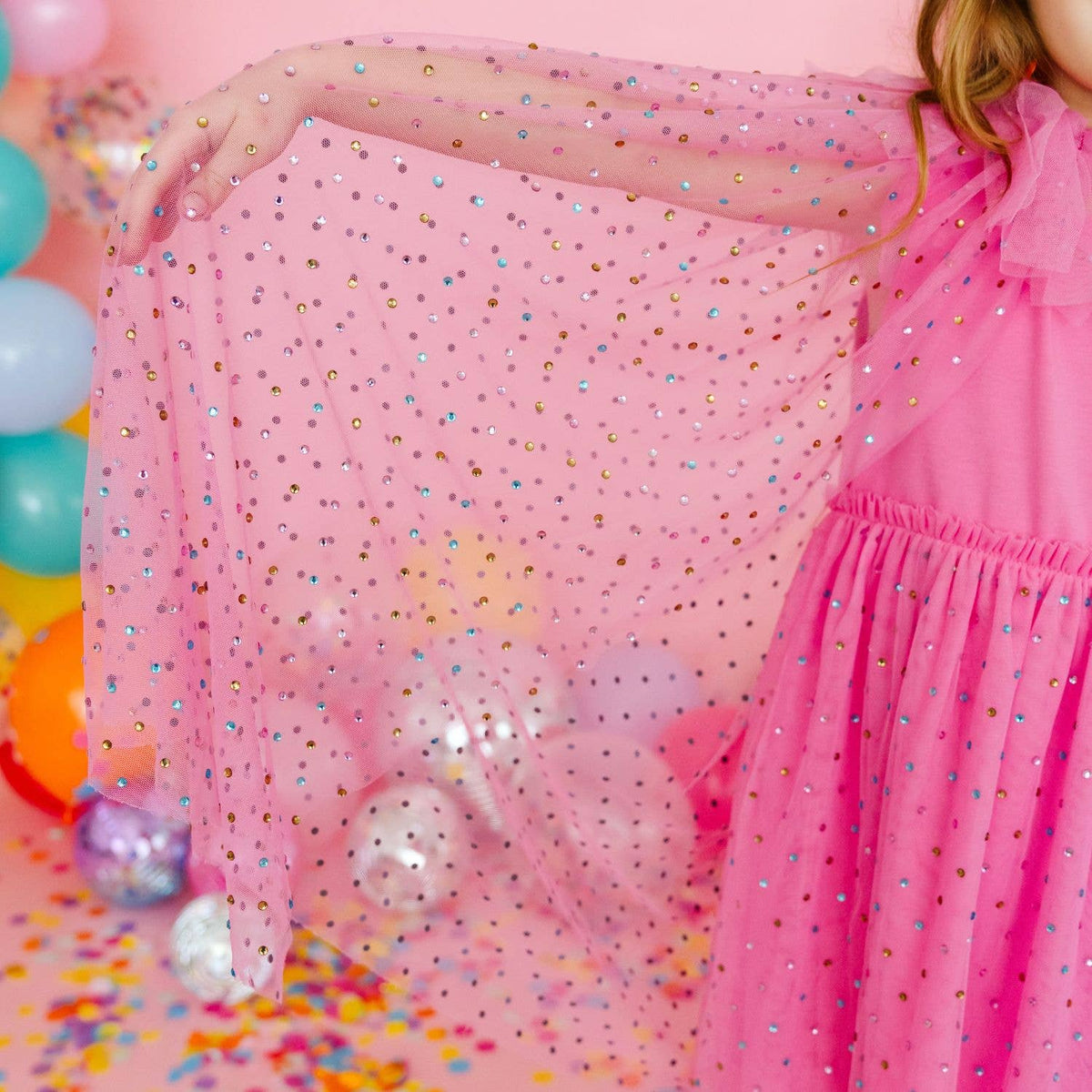 Raspberry Rhinestone Cape - Kids Dress Up Cape
