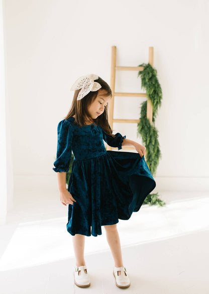 Crushed Blue Pippa Dress