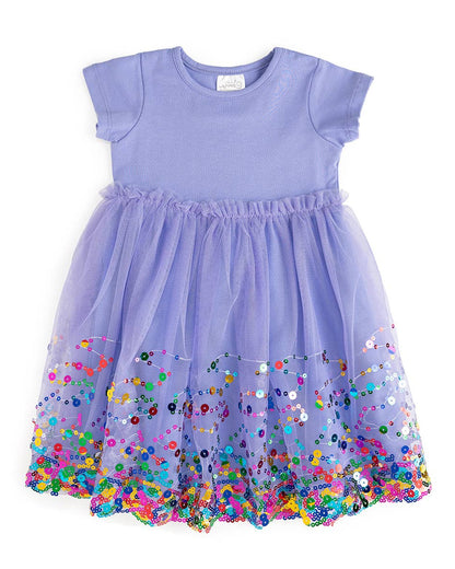 Lavender Confetti Short Sleeve Tutu Dress