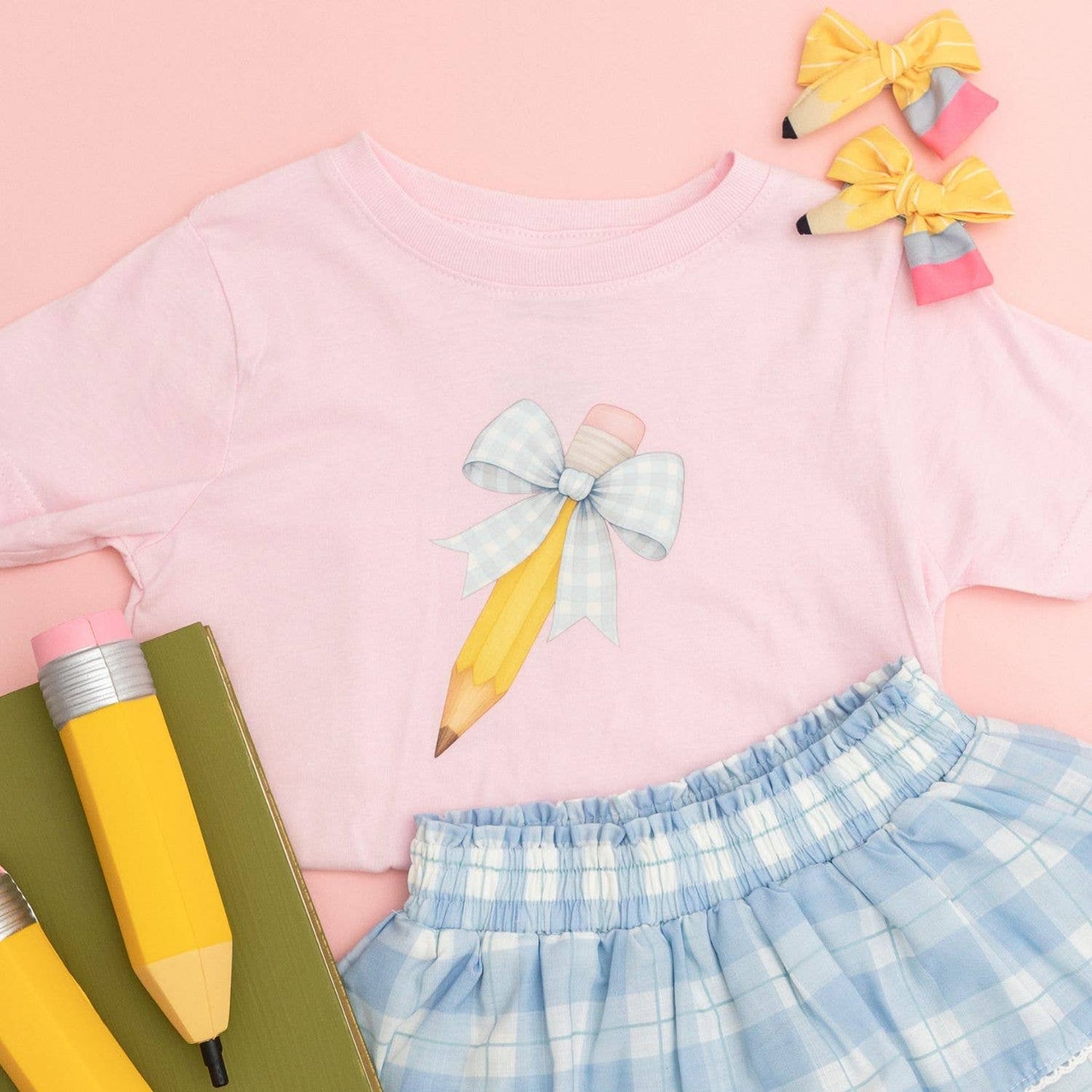 School Days Pencil Bow Clip Set - Back To School - Hair