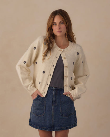 Womens Cheyenne Tulip Cardigan Midnight Daisies