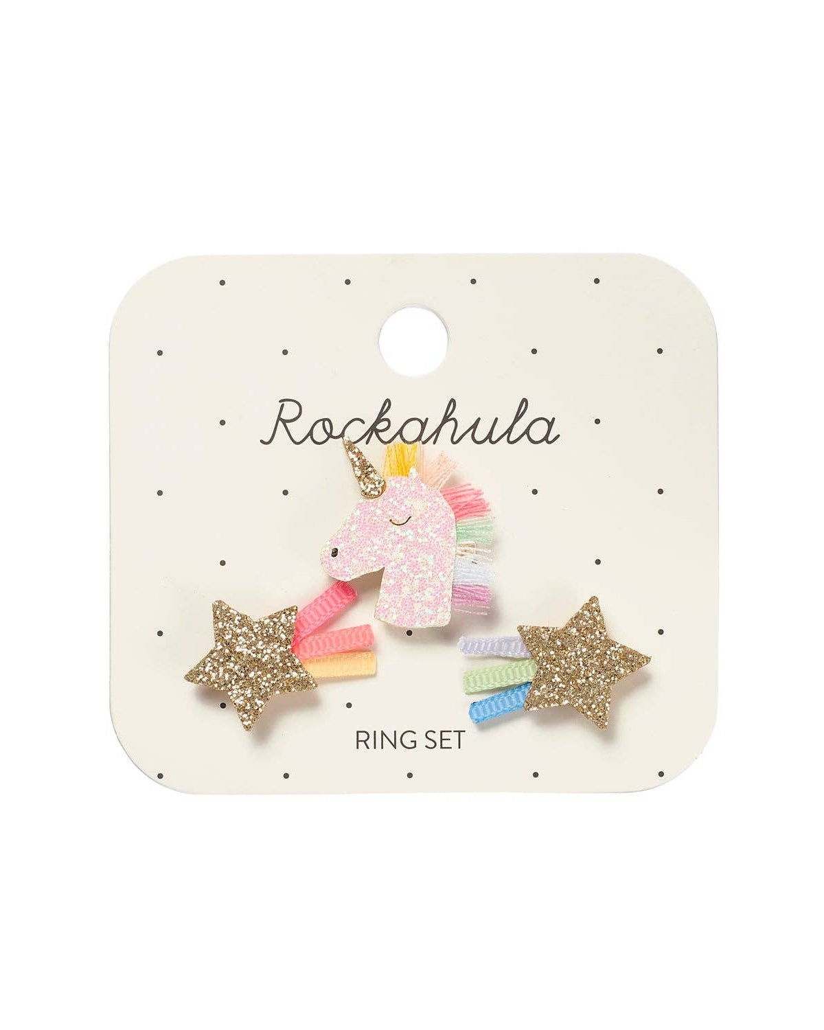 Rainbow Unicorn Ring Set