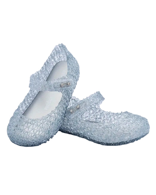 Campana Flat Papel Jelly Shoes - Glitter Clear
