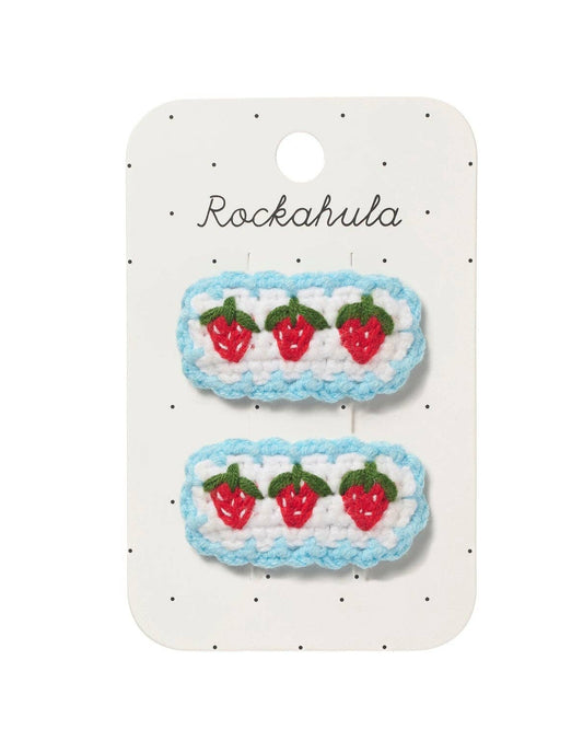 Crochet Strawberry Frill Clips