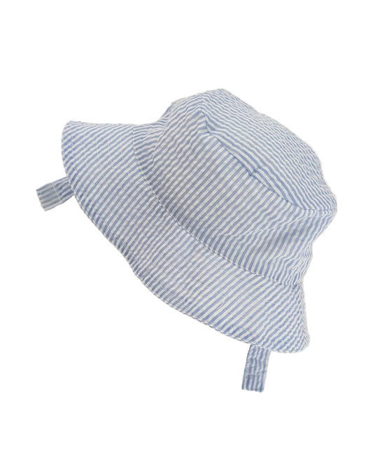 Light Blue Stripe Seersucker Bucket Hat