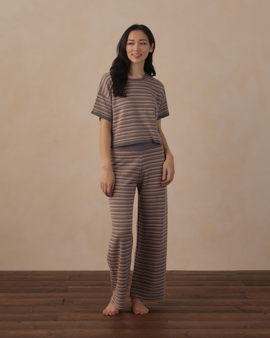 Multi Stripe Boxy Knit Crop Tee