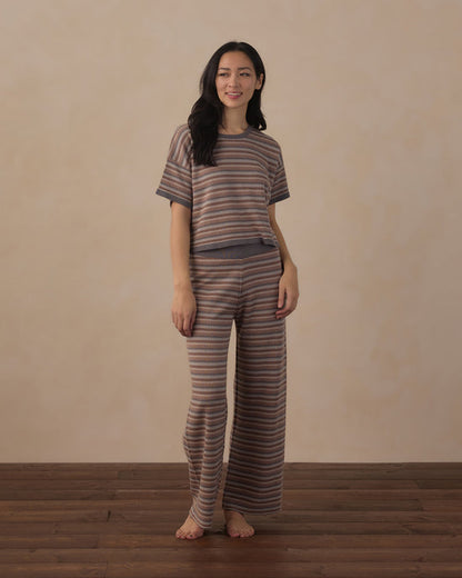 Multi Stripe Boxy Knit Crop Tee