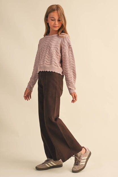 Wavy Knit Pull Over