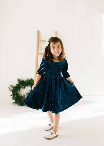 Crushed Blue Pippa Dress