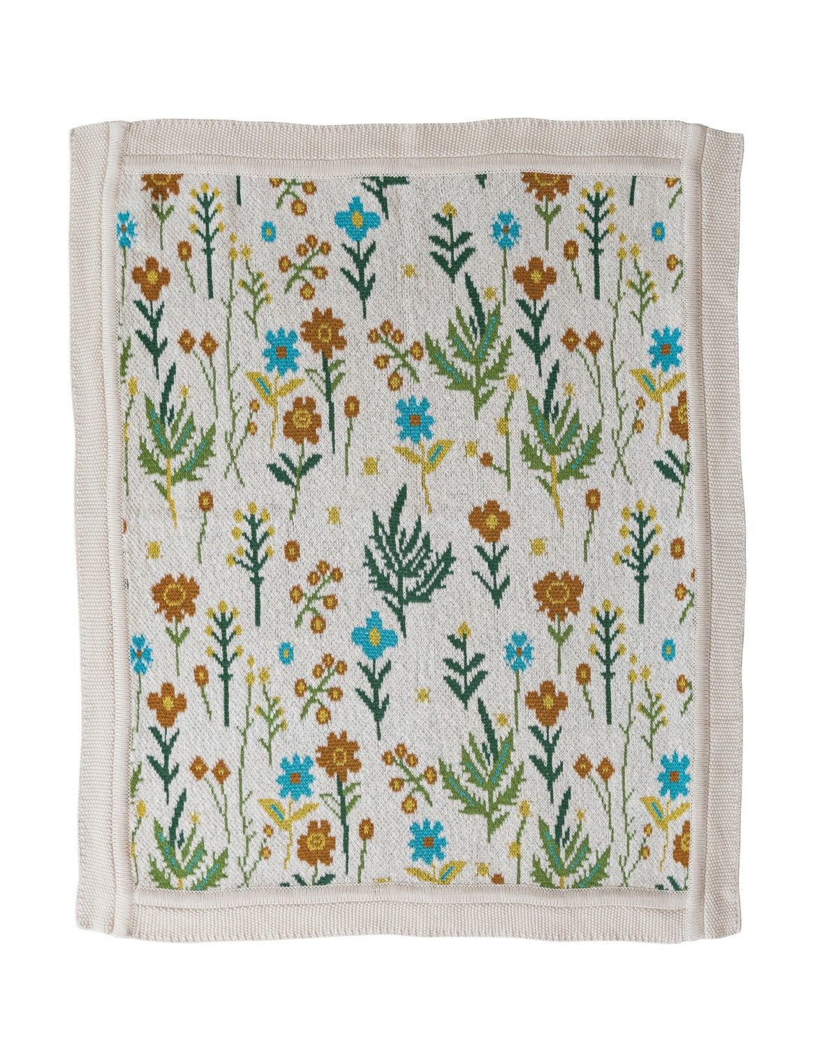 Floral Cotton Knit Baby Blanket
