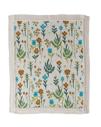 Floral Cotton Knit Baby Blanket