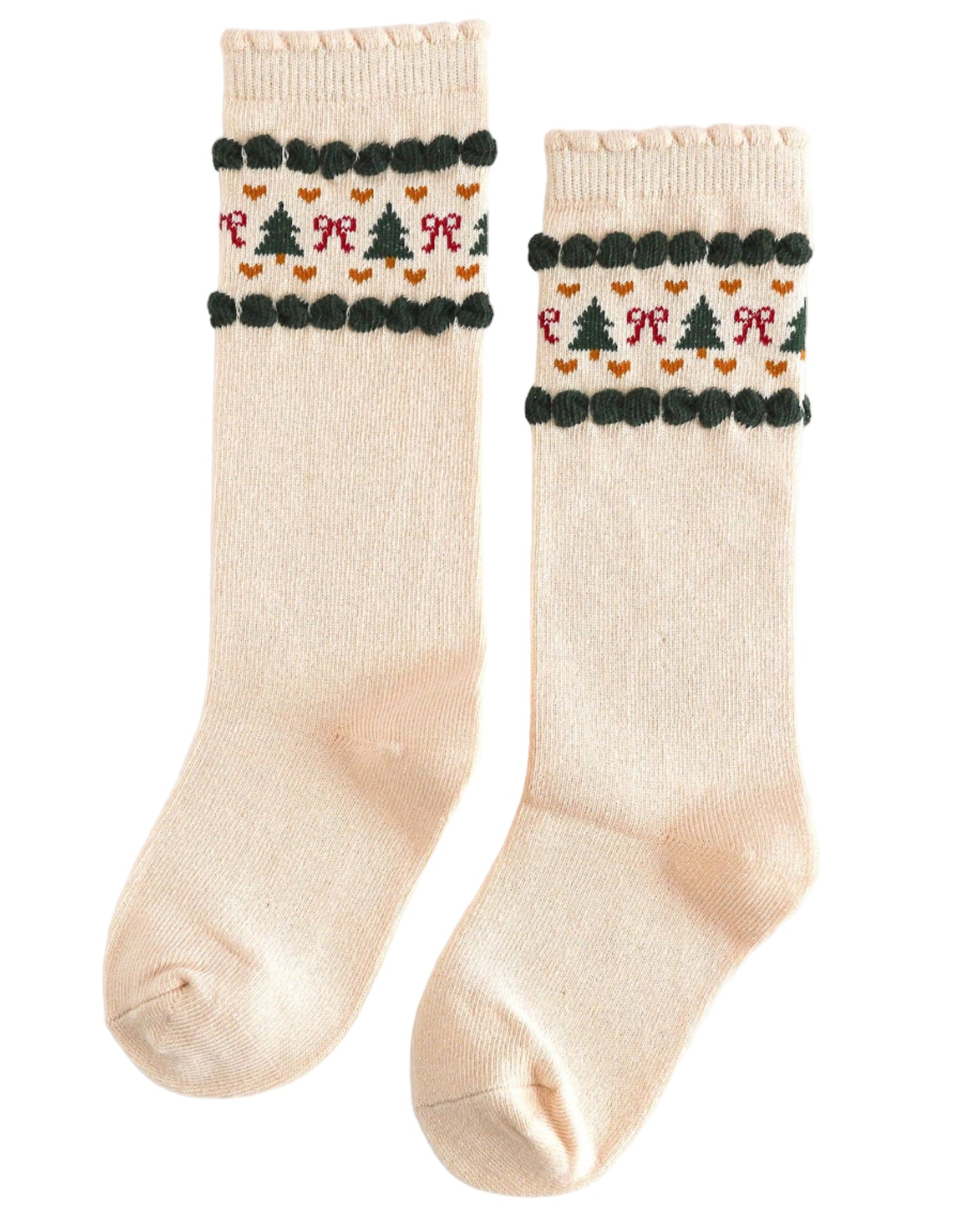 Vanilla Fair Isle Knee High Socks