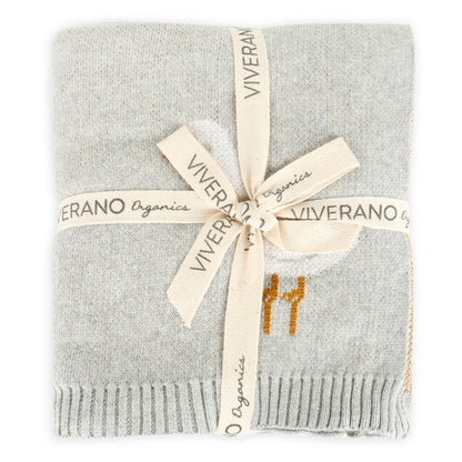 Organic Jacquard Knit Duck Waddle Baby Blanket