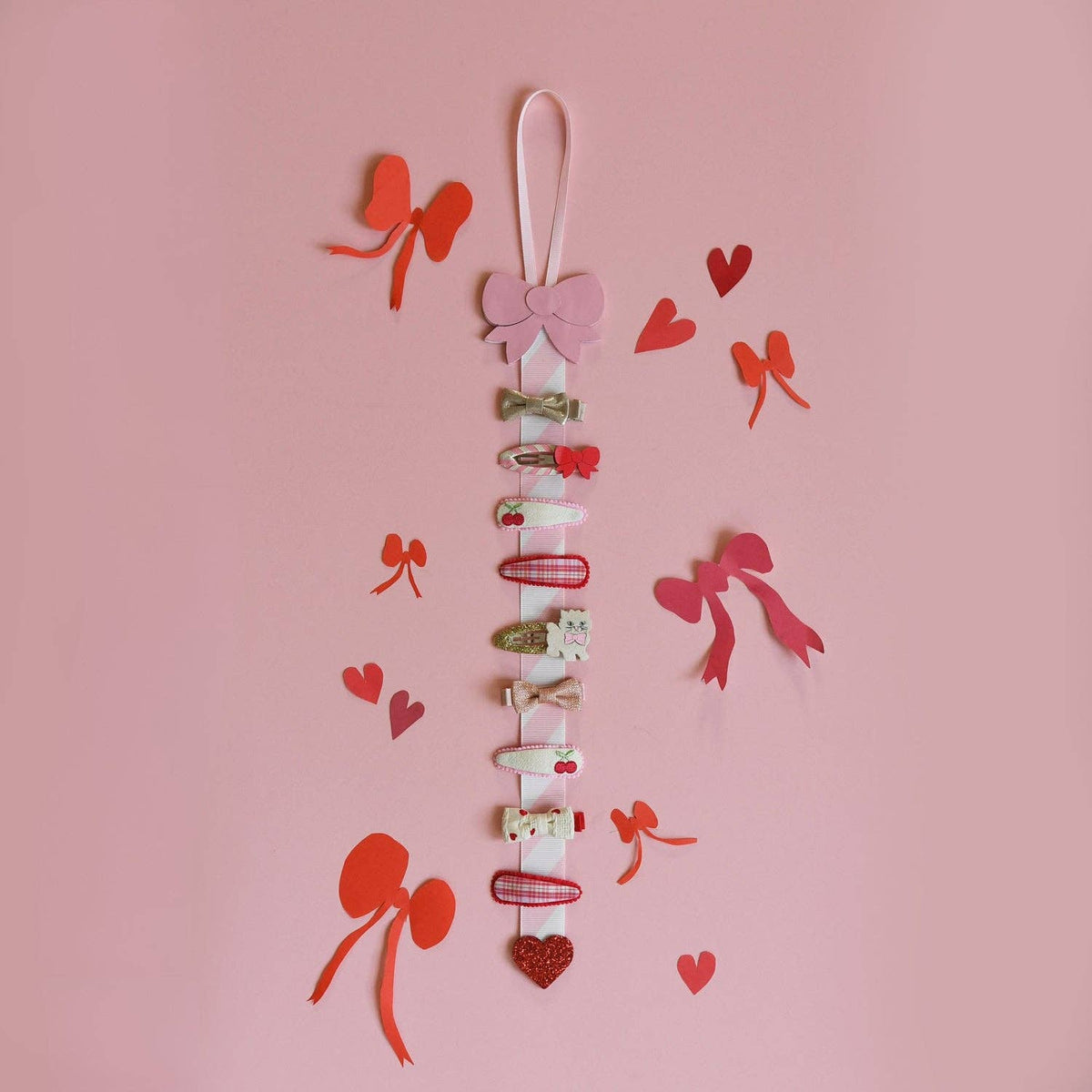 Cutesy Bow Stripy Clips