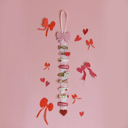 Cutesy Bow Stripy Clips