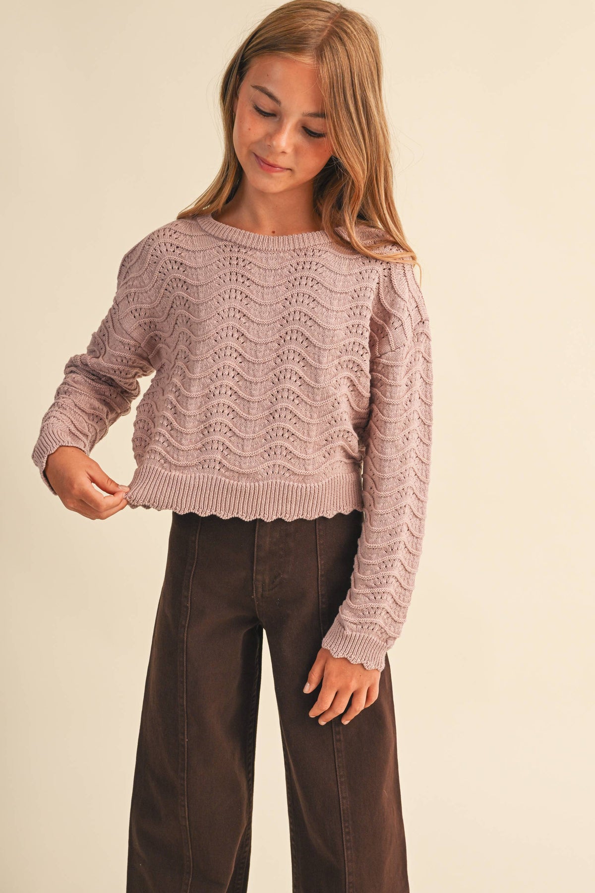 Wavy Knit Pull Over