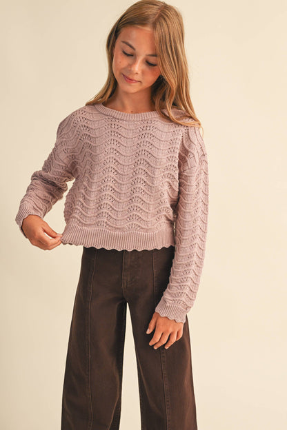 Wavy Knit Pull Over