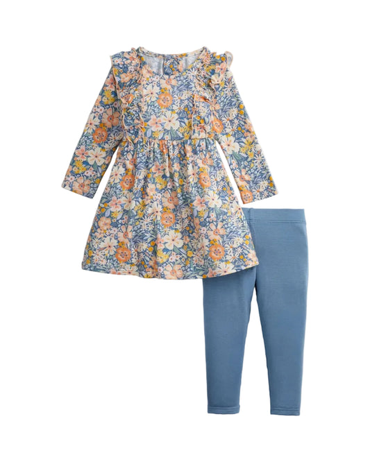 Flora Modal Ruffle Long Sleeve Dress w/ Leggings