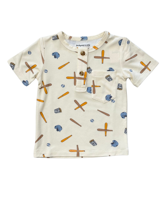 Boy Baseball Henley Tshirt