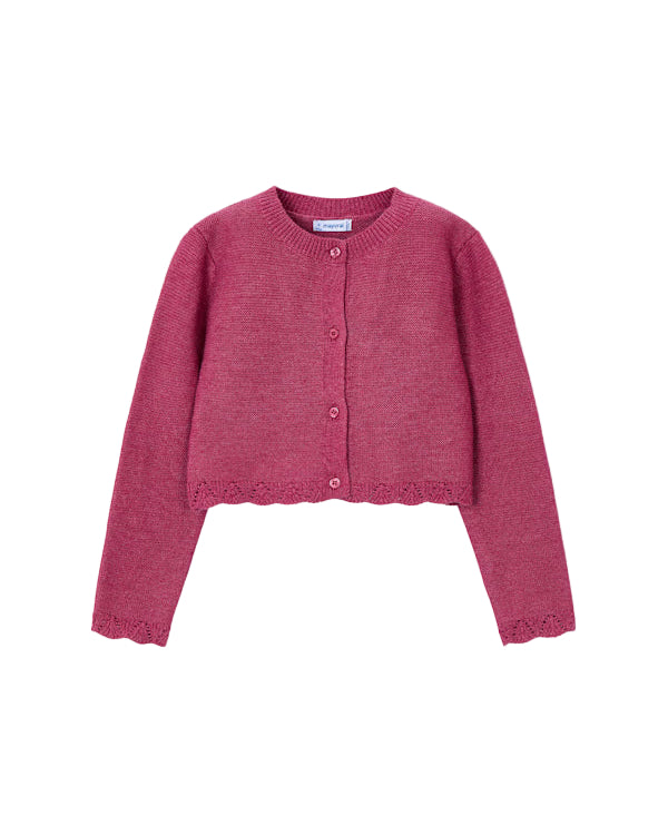 Knit Link Cardigan Cherry