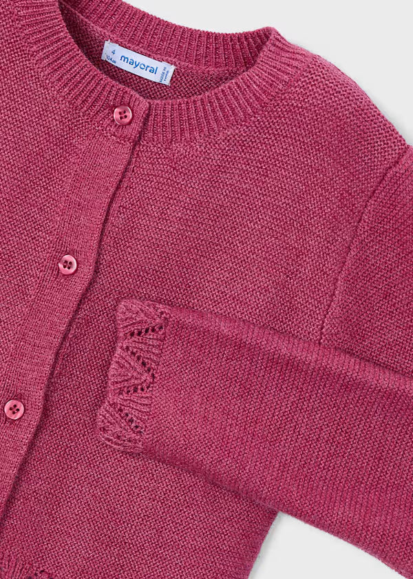 Knit Link Cardigan Cherry