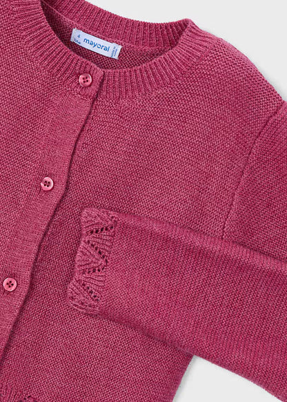 Knit Link Cardigan Cherry