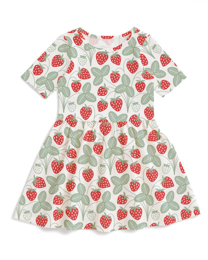 Alberta Dress- Strawberries Red & Green