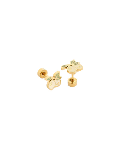 Lemon Bunch Stud Earrings - Hypoallergenic, Flat Back, Girl