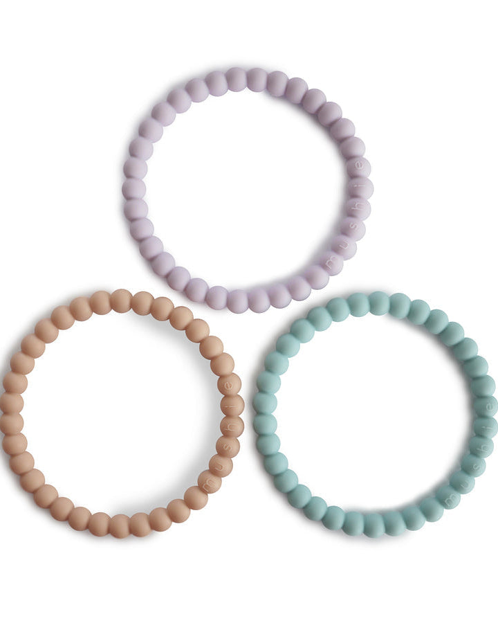 Pearl Teether Bracelet- Lilac/Cyan/Soft Peach