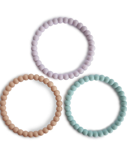 Pearl Teether Bracelet- Lilac/Cyan/Soft Peach