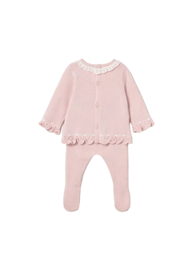 Pastel Pink Knit Pants and Sweater Set