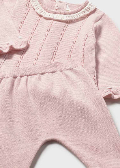 Pastel Pink Knit Pants and Sweater Set
