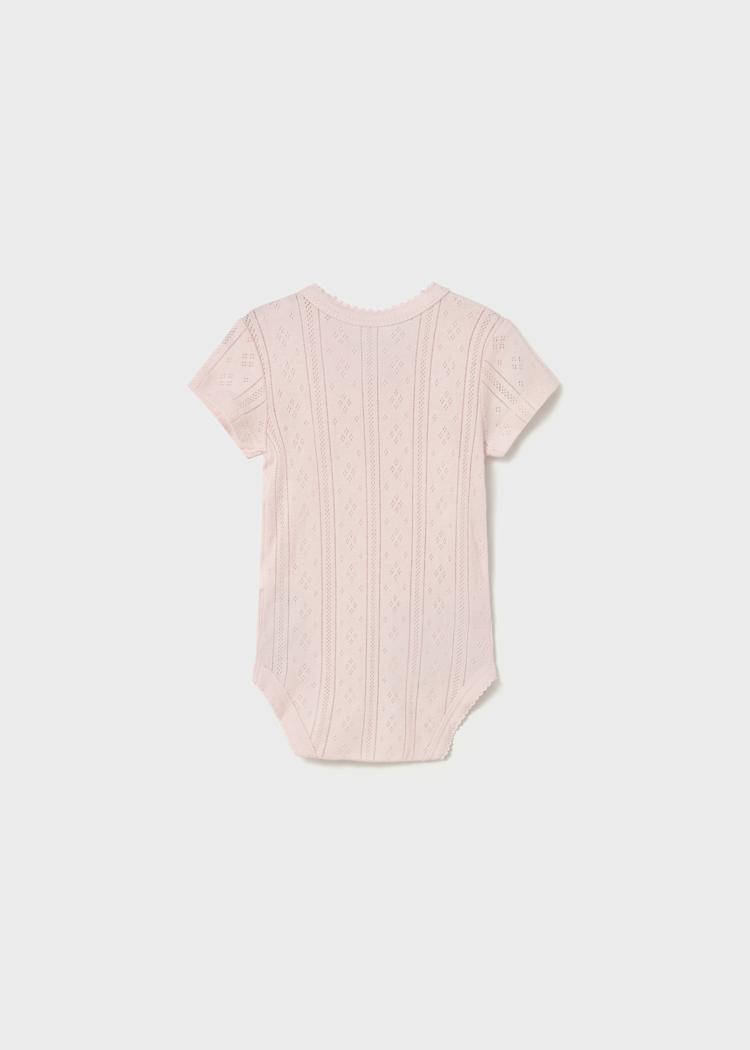 Pink Openwork Bodysuit