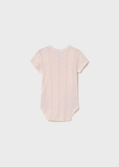 Pink Openwork Bodysuit