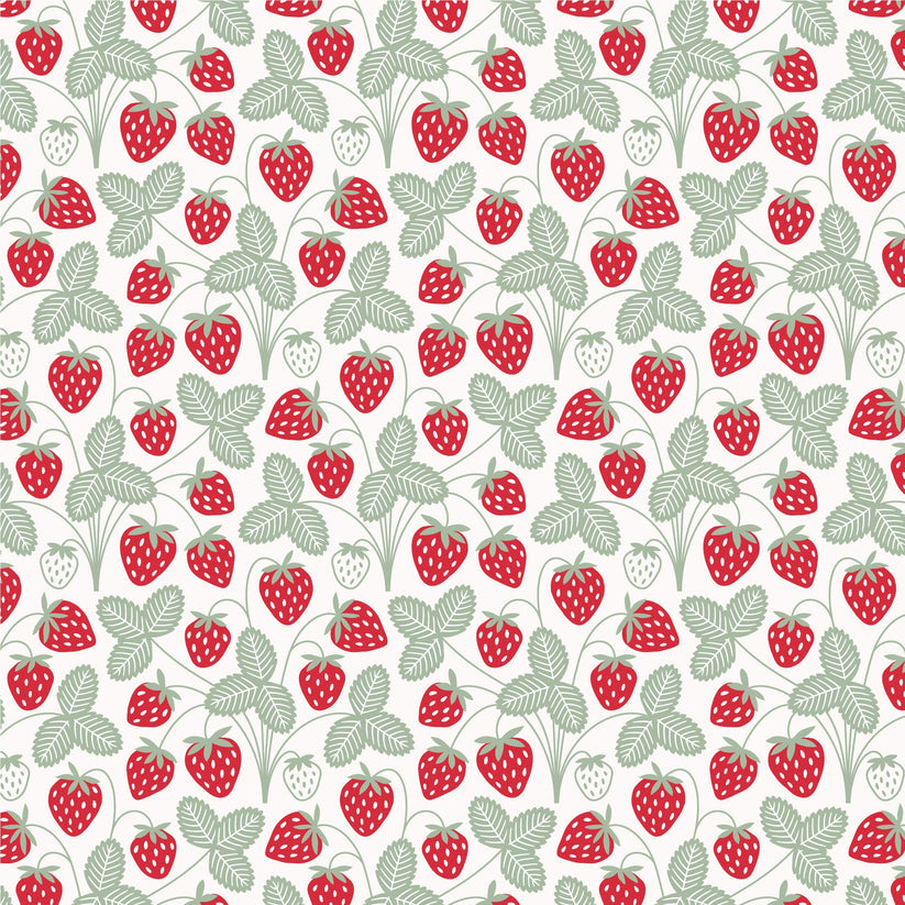 Alberta Dress- Strawberries Red & Green