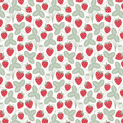 Alberta Dress- Strawberries Red & Green