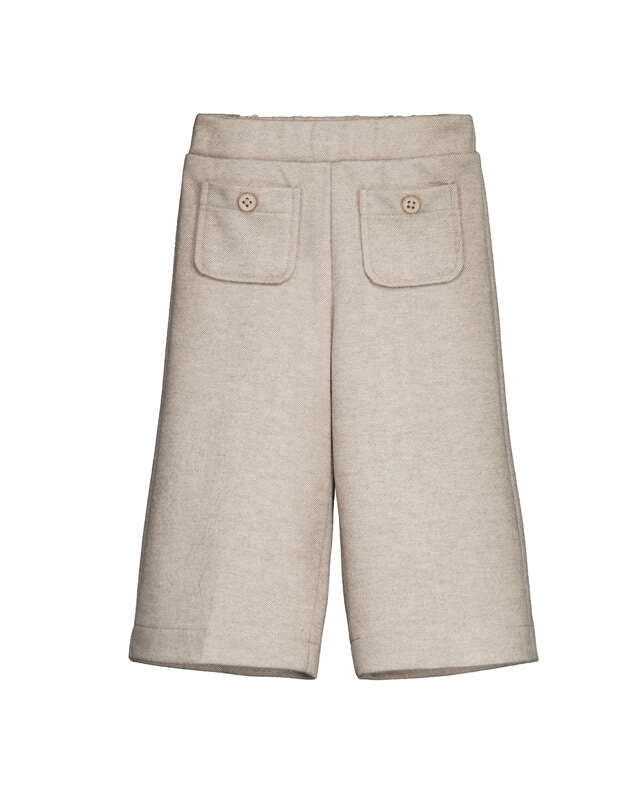 Twill Knitted Trousers- Walnut