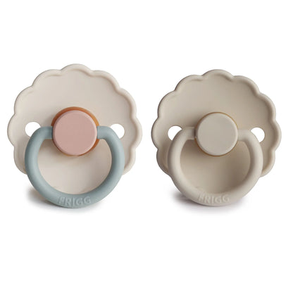 Daisy Natural Rubber Pacifier 2-Pack - Cotton Candy/Sandstone