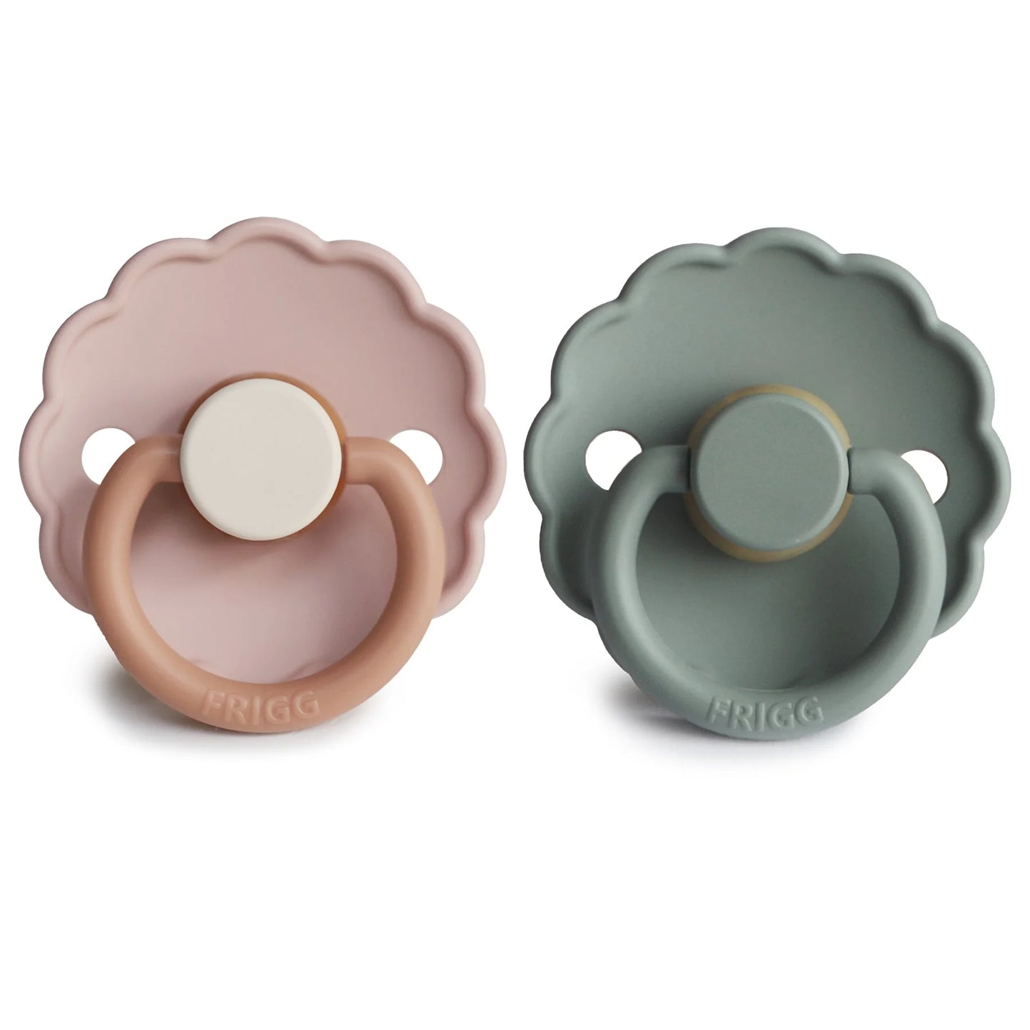 FRIGG Daisy Natural Rubber Pacifier 2-Pack -  Biscuit/Lily Pad